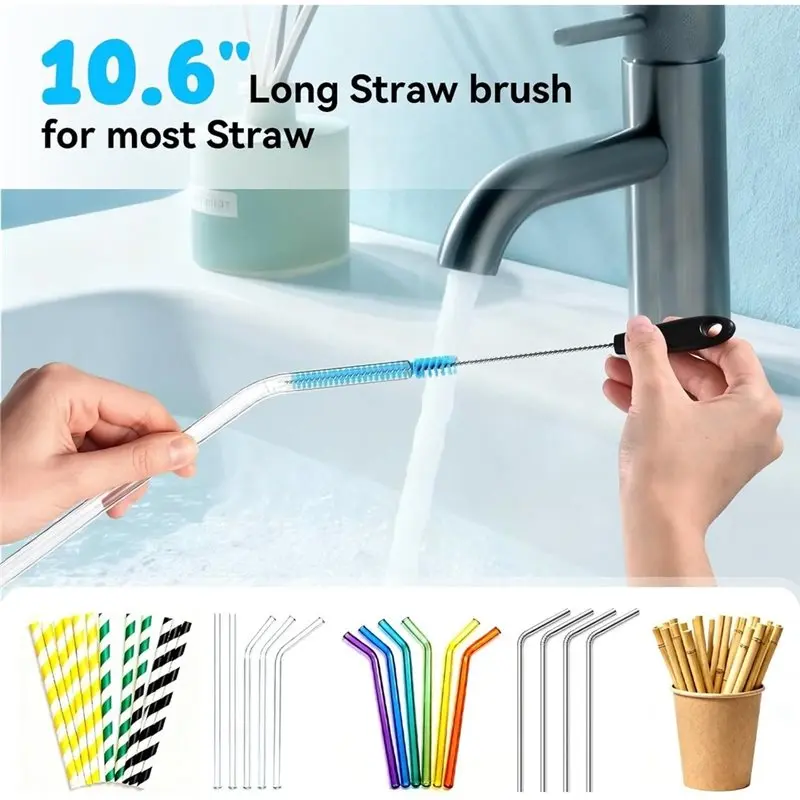 SOFT-Bottle Brush Set Bottle Brush Tube Cleaning Lab Set For Narrow Neck, Baby Bottles, Cups