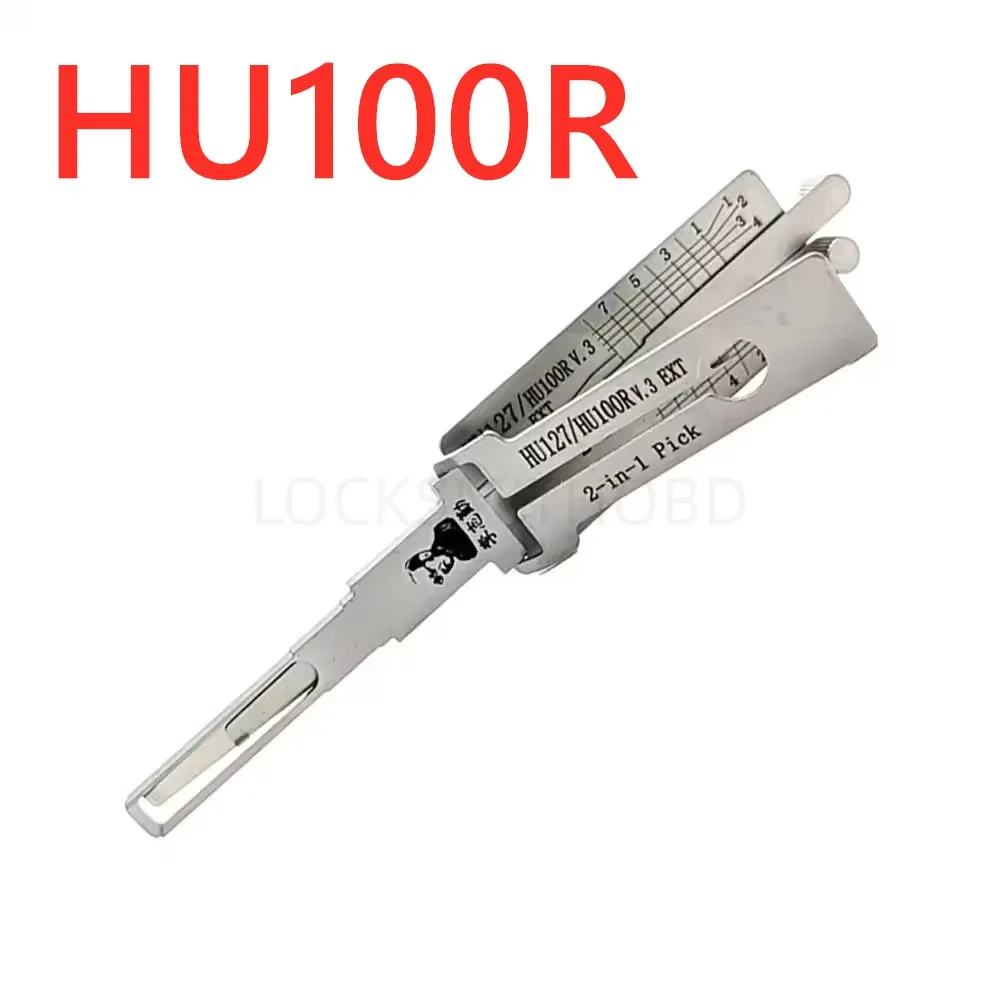 1PCS For Lishi Picks Picking HU100R/HU127 2 In1 Locksmith Tools Decoder Hooks Topolines To Open Locks