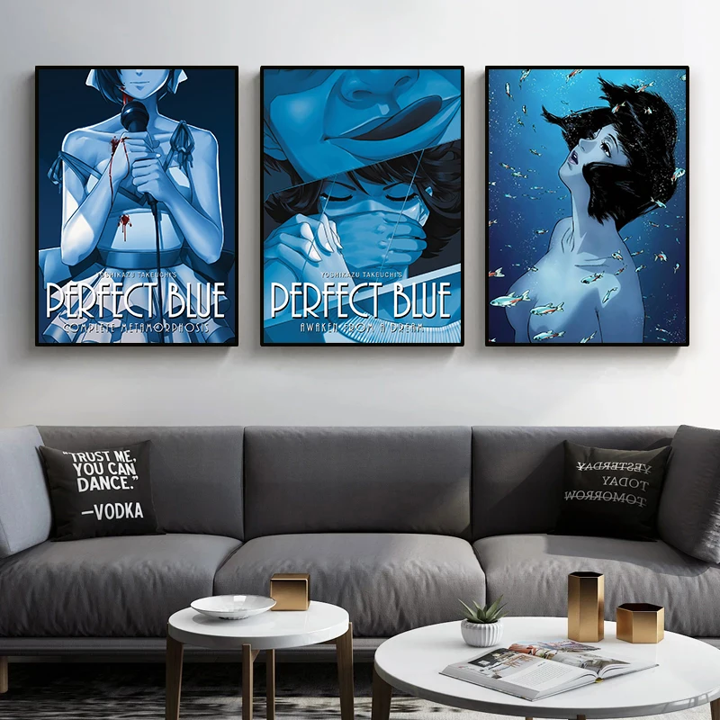 Anime Kon Satoshi Perfect Blue Posters Aesthetic Manga Comic Movie Canvas Painting Wall Art Prints Kawaii Kids Room Home Decor