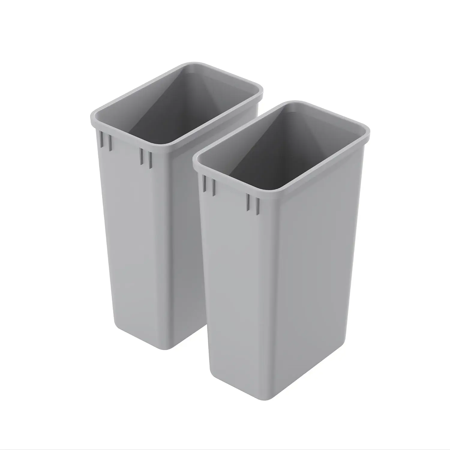 

2-Pack 50Qt Stackable Trash Container, Plastic, for Kitchen/Bathroom/Office, Fits Under Sink/Desk - Grey