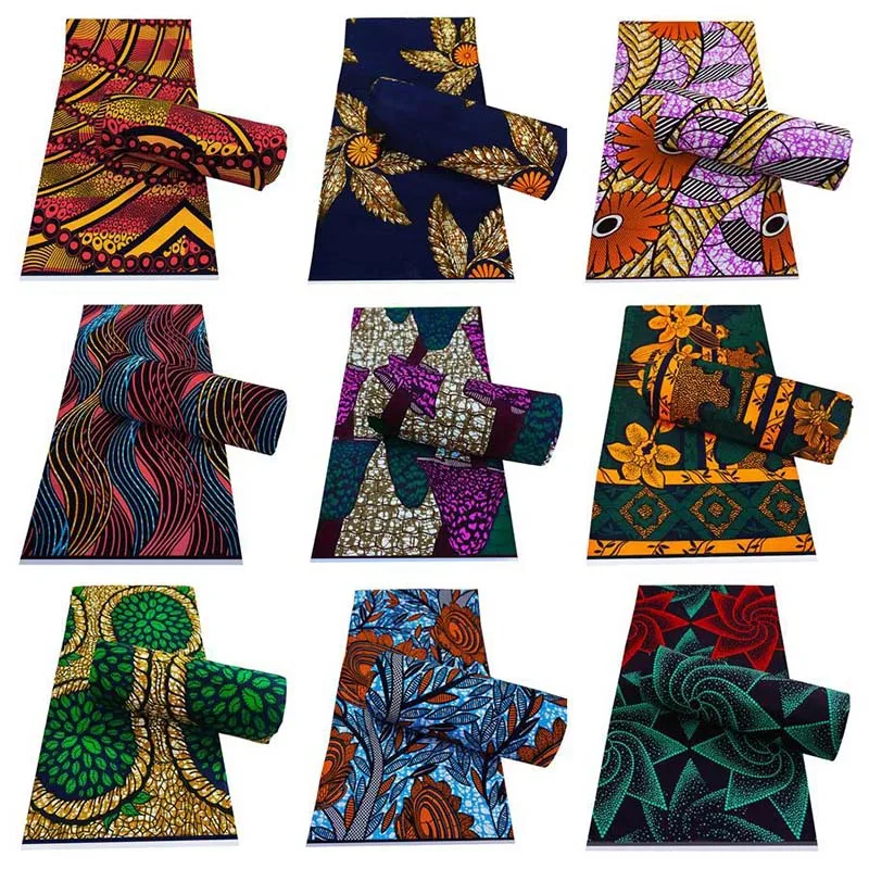 6 Yard African Wax Fabric Holland Wax African Wax Dyed Cloth Cotton Soft African Wax Dyed Cloth Wholesale