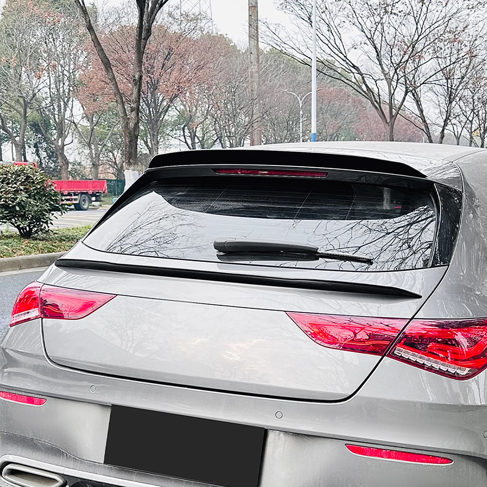 For Mercedes-Benz CLA Class X118 CLA200 260 CLA35 CLA45 AMG 2019-2022 Hatchback Rear Trunk Lid Middle Spoiler Wing Center Lip