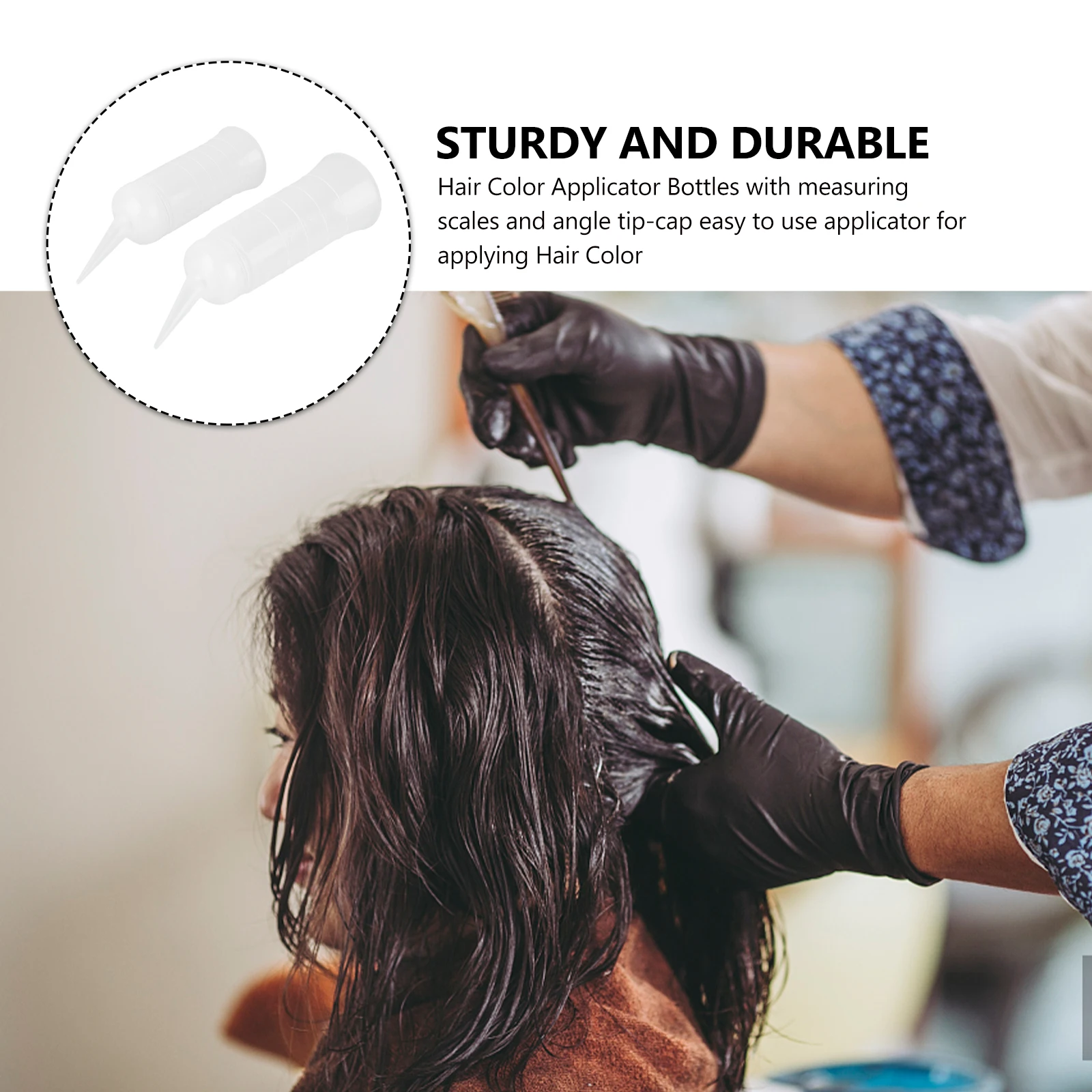 قطعتان من زجاجة التنظيف الجاف للشعر الساخن مع طرف بزاوية ومقبض سهل الإمساك للحصول على نتائج #1