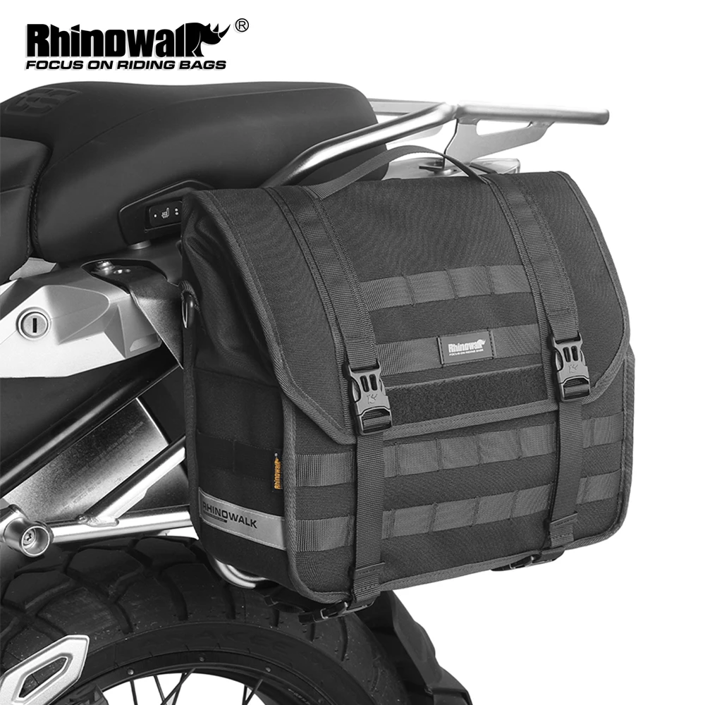 

Rhinowalk Motorcycle Side Saddle Bag Waterproof 13L Quick Release Luggage Storage Pannier Bag With Inner Support Board 1Pc