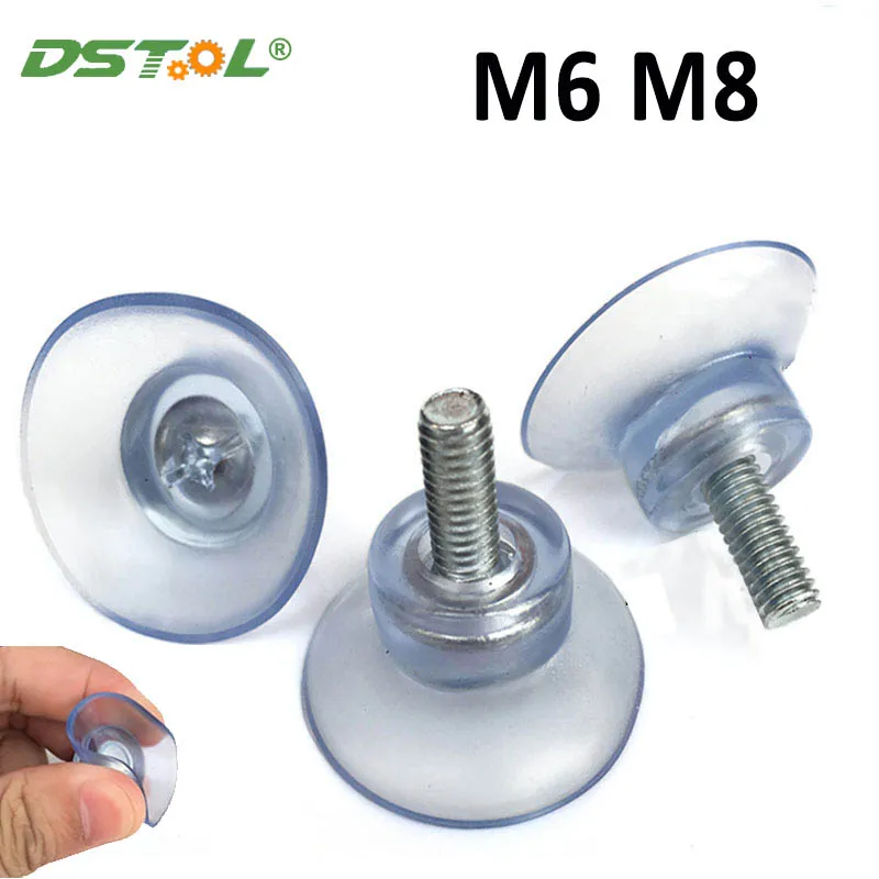 

M6 M8 Screw PVC Suction Cup Wall Hook Sucker Transparent Rubber Clear Suckers Turn Nut Glass Table Tops Storage Tool Hooks