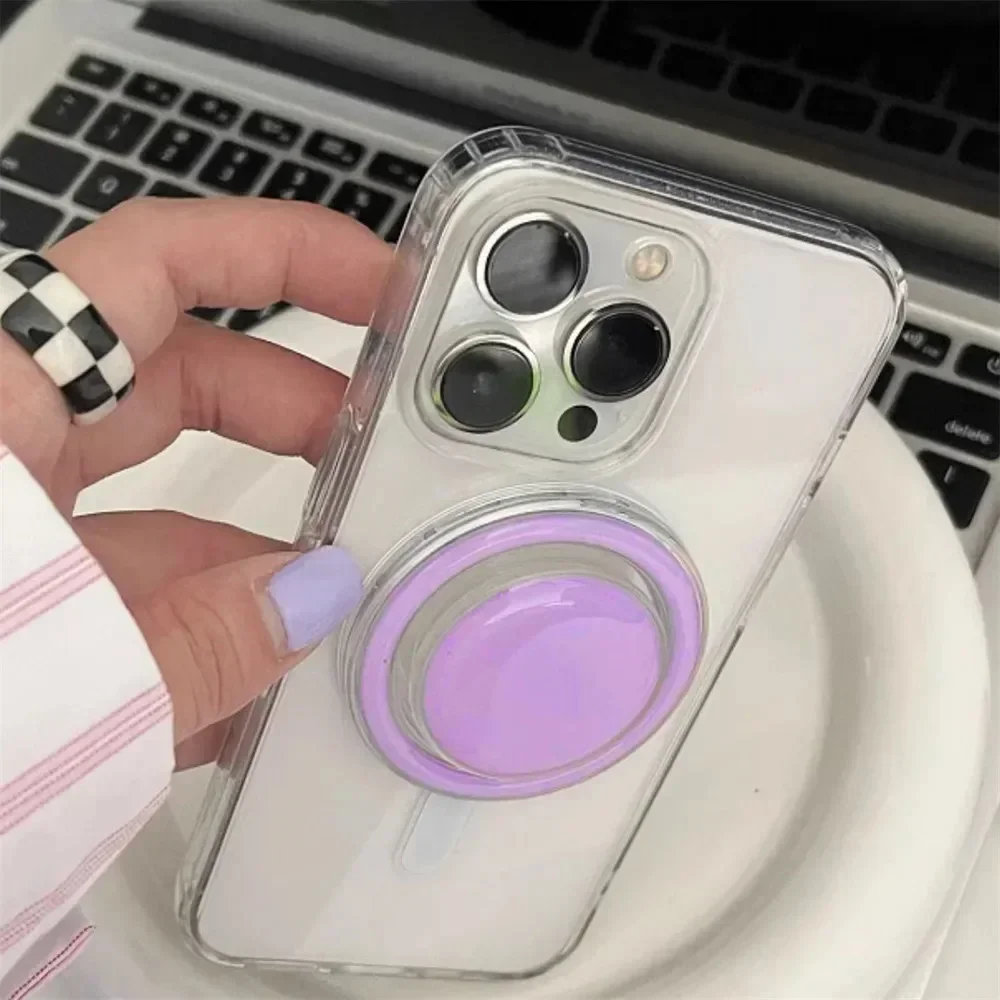 Koreaanse eenvoudige effen kleur opvouwbaar voor Magsafe magnetische telefoon Griptok Grip Tok-standaard voor iPhone 17 draadloze oplaadcassettehouder