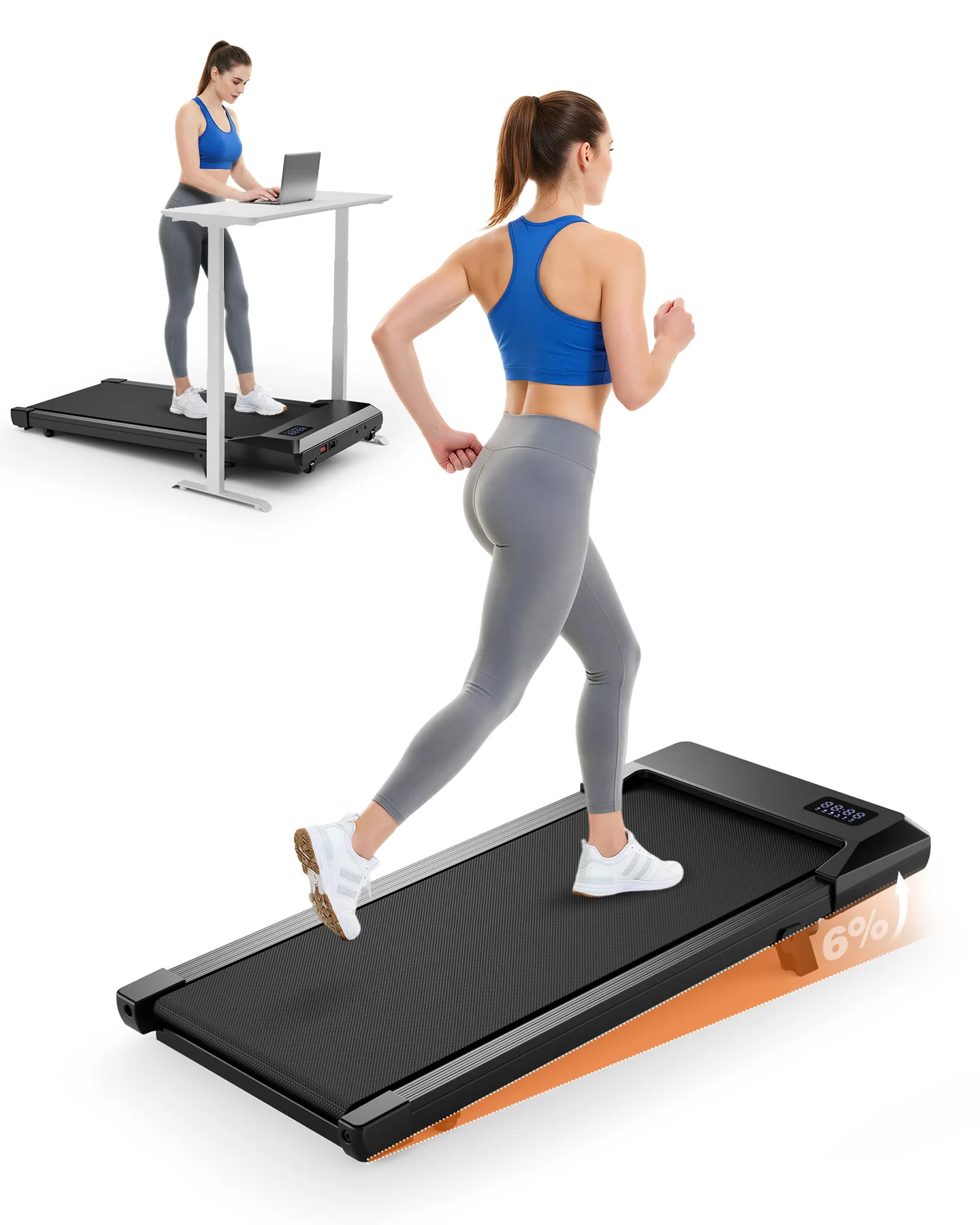 Superun Tapis Roulant con Inclinazione, 2,5-3 CV, 1-12 km/h, Controllo tramite App, Display LED, Carico 136 kg, Pieghevole, per Casa/Ufficio, Corsi di Allenamento e Gare Multi-Corso