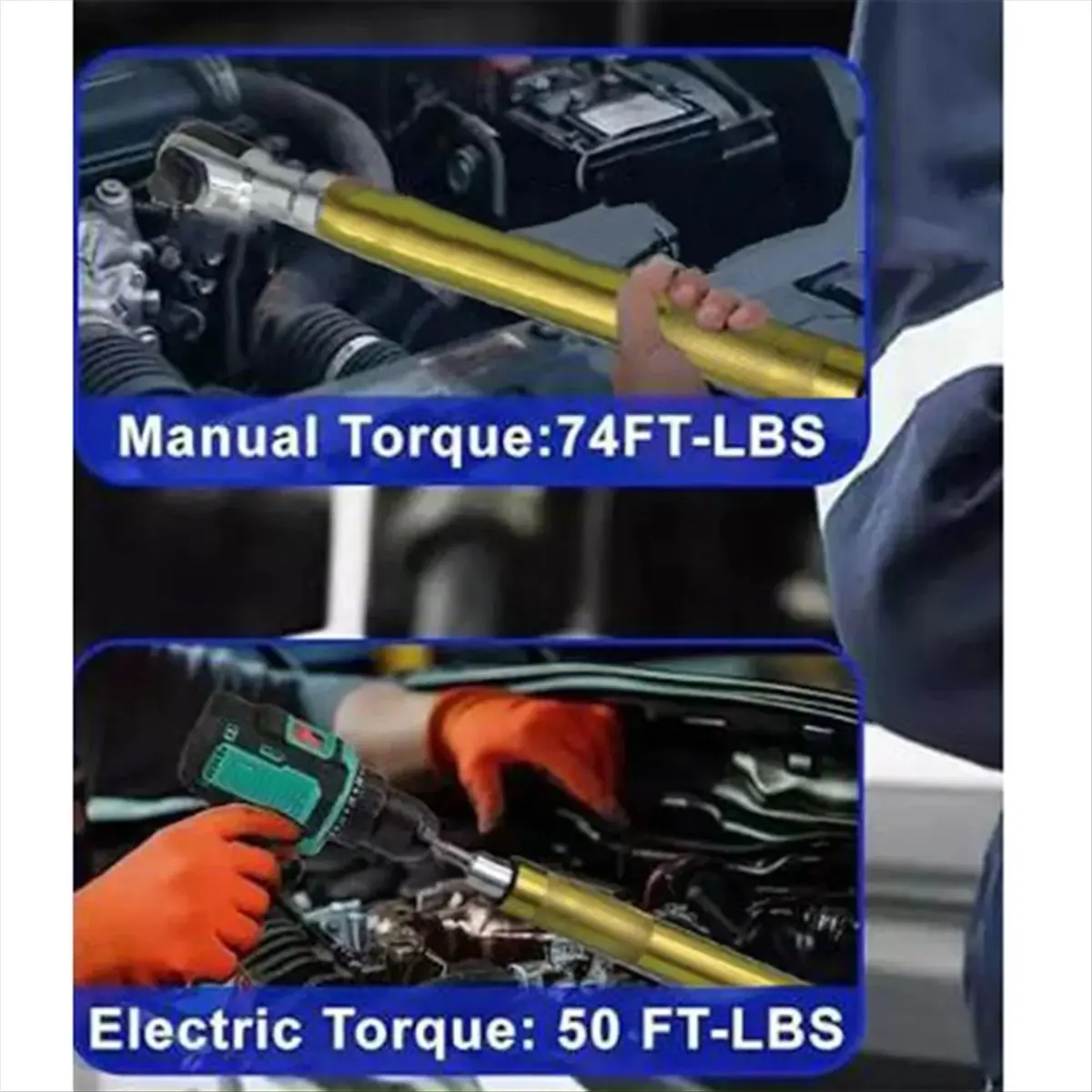 AA49 Offset Impact Extension Wrench,Ratchet Wrench High Torque Auto Repair Tool, 1/2 Manual Automatic with 4 Adapter