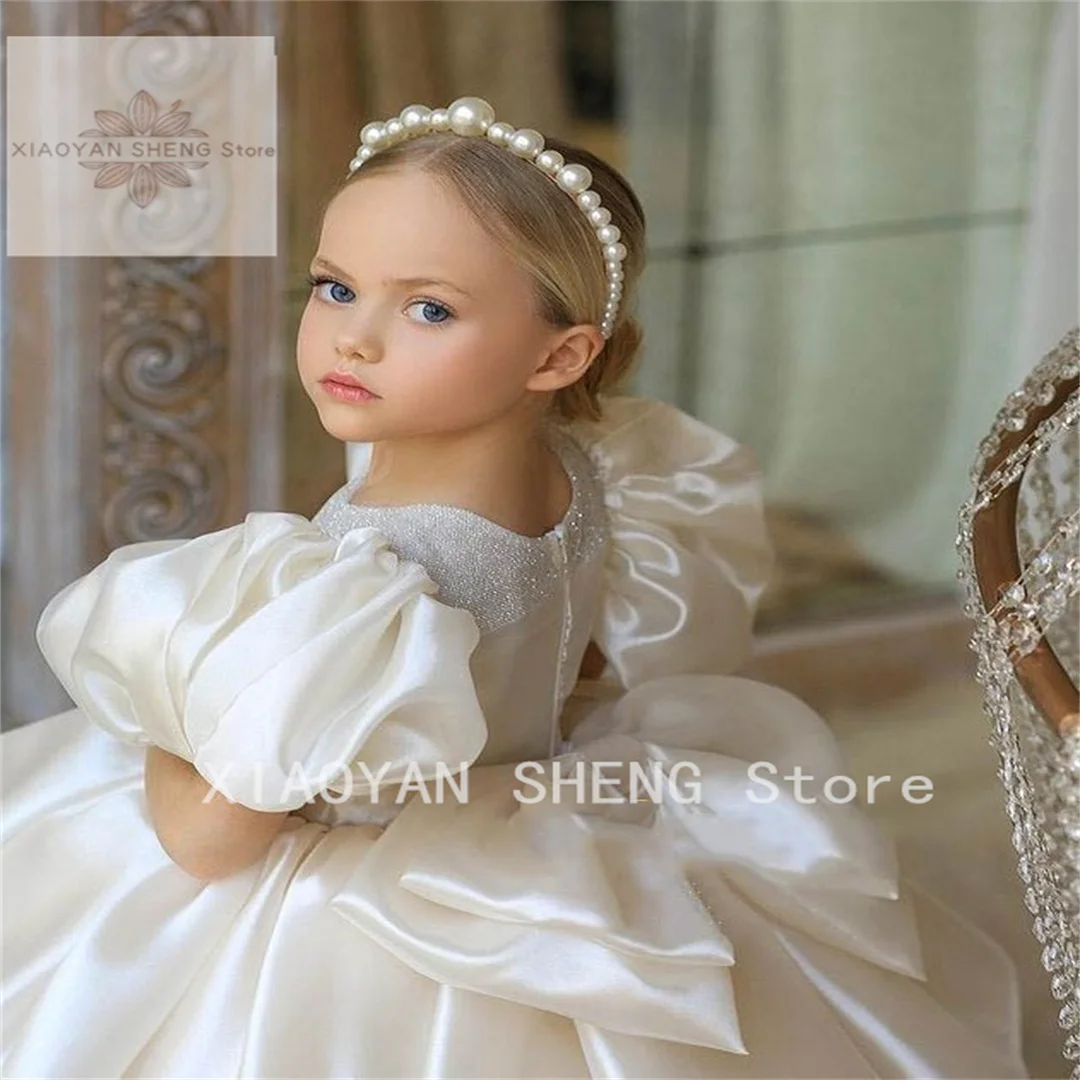 Flower Girl Dress For Wedding Pleated Puffy Layered Tulle Birthday Pageant Princess First Communion Ball Gowns