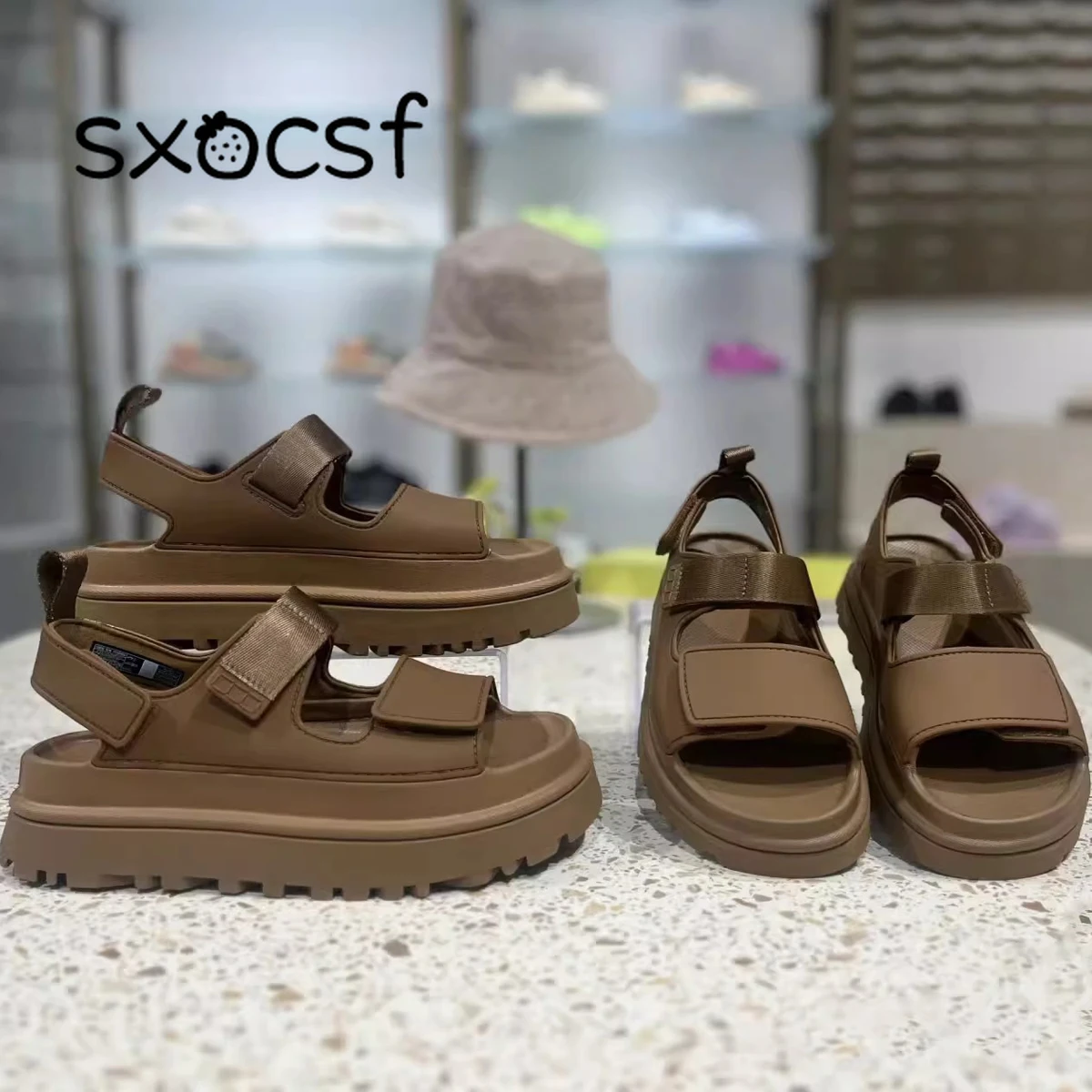 2024 Casual Outdoor Fashion Comfortable Causal Ladies Sandal High Quality Beach Shoes Summer Platform Women Sandals Dark Brown