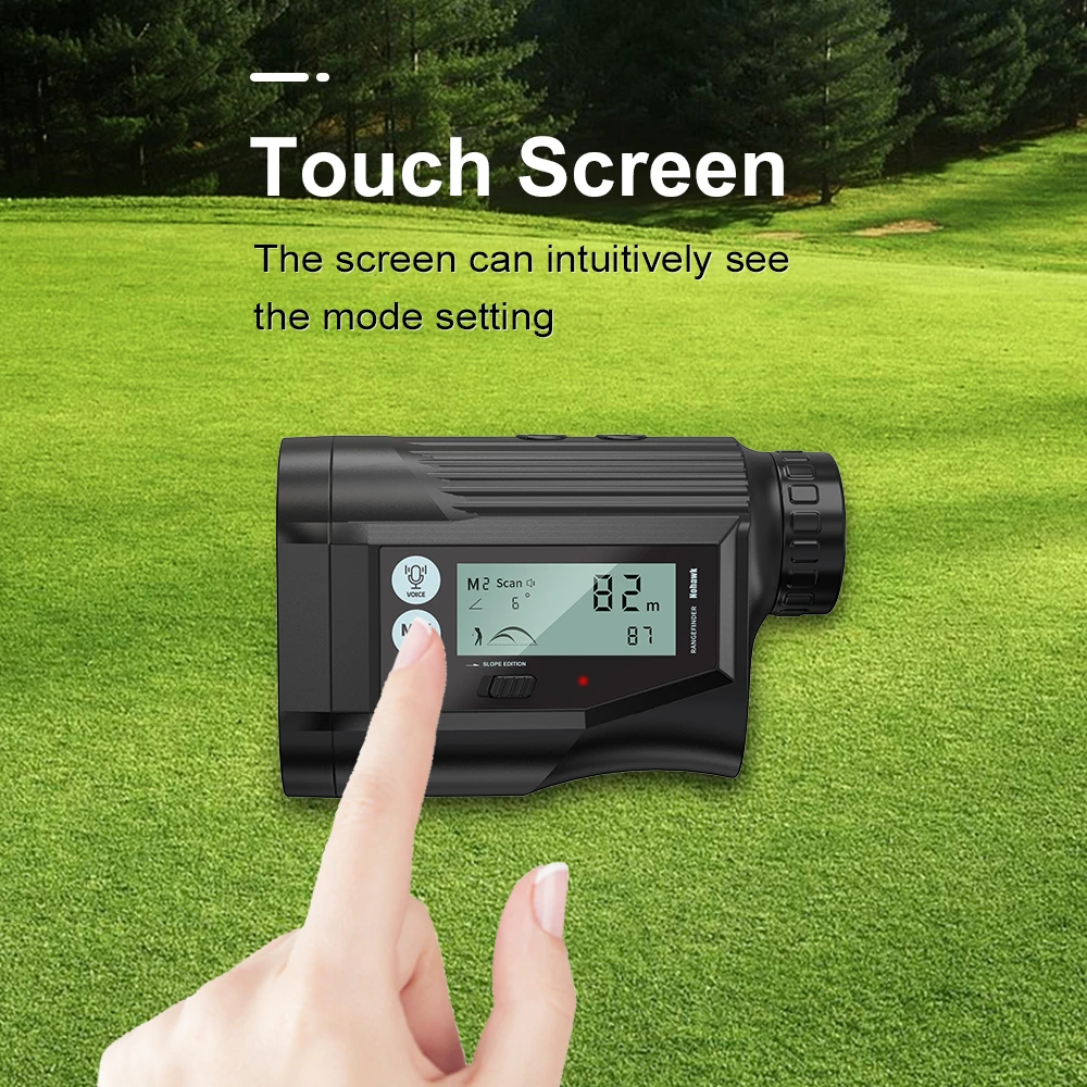 1000Y Golf Rangefinder with Voice Broadcast Laser Range Finder with Flagpole Lock Slope Compensation Screen Display for Golfer