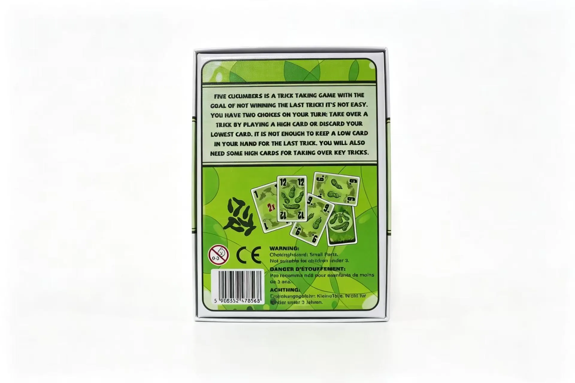 Five Cucumbers - Trick Taking Card Game, Competitive Play, Avoid Getting The Cucumber, 2-6 Players, 30+ Mins