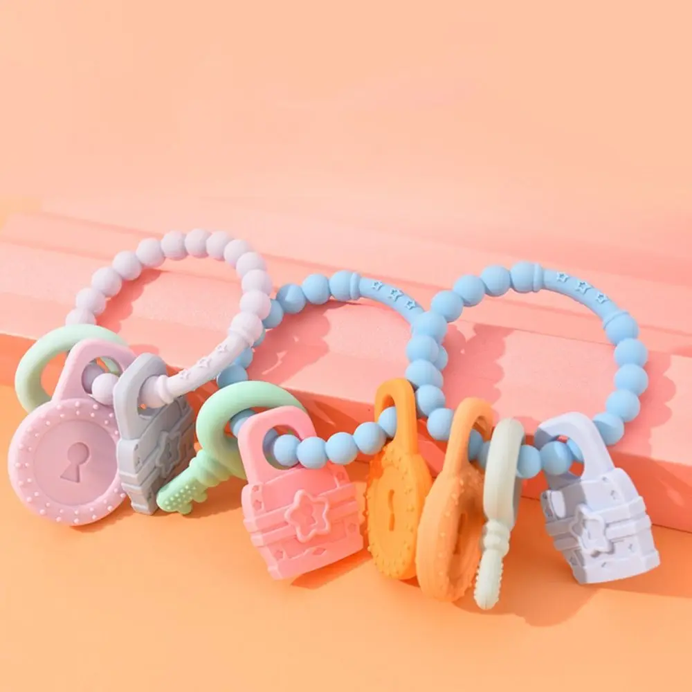 Food Grade Silicone Baby Teething Toy Multi-color Ring Design Baby Health Teether Toys Durable Portable