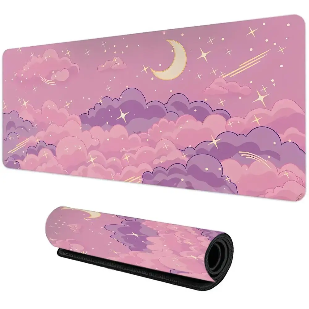 Pink Purple Clouds Mouse Pad Large Computer Office Game Table Mat XXL Rubber Anti-slip Gaming Keyboard Mousepad Long Desk Pads