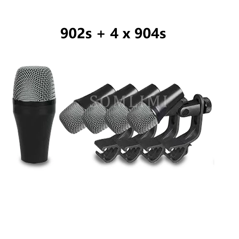 SOMLIMI  902s+4x904s 900-xlr Snare Tom Drum Microphone 902s 904s Percussion Instrument Dynamic Mic band microphone