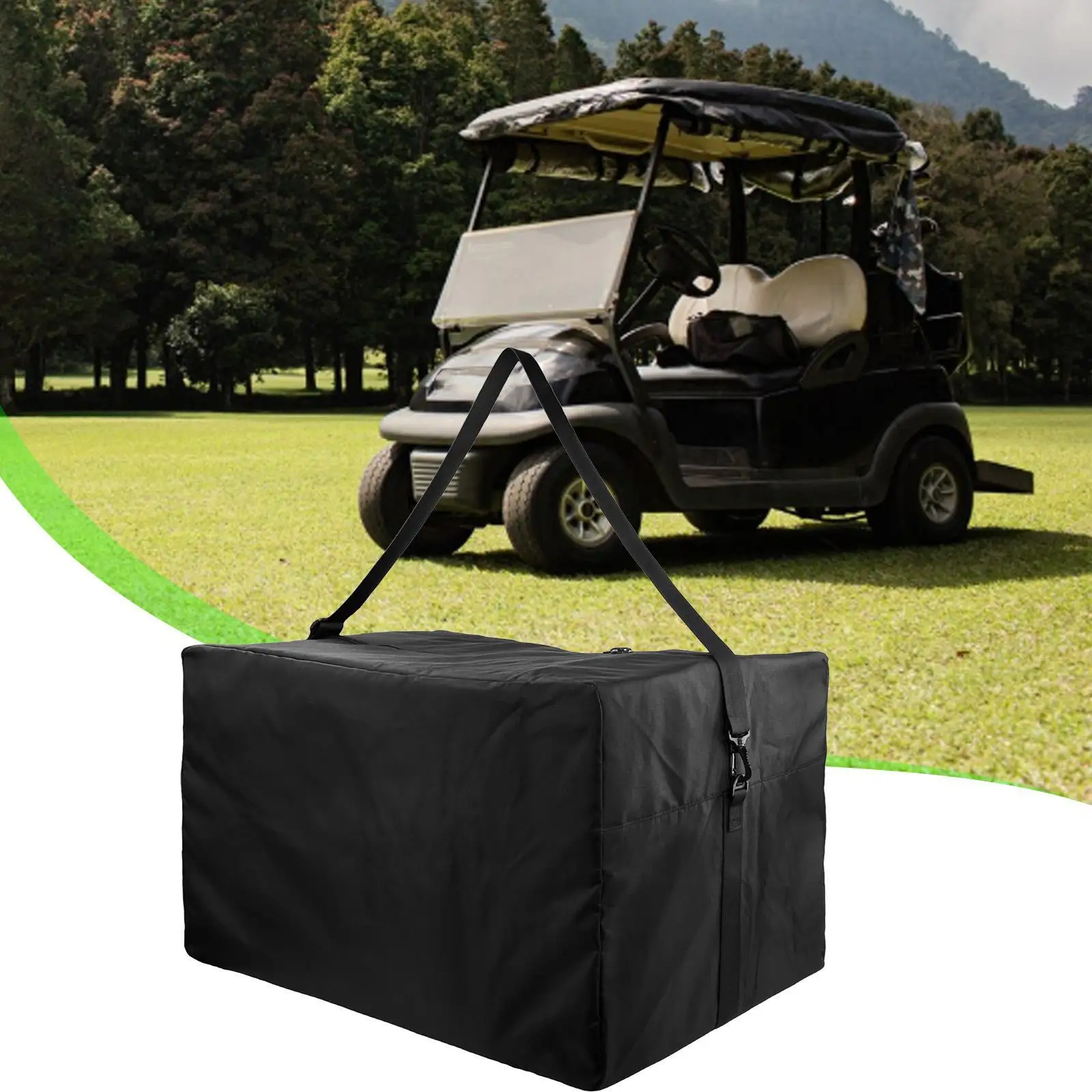 

Golf Push Cart Bag Organizer Sturdy Outdoor Universal Travel Zipper Closure Adjustable Foldable Large Capacity Accessories