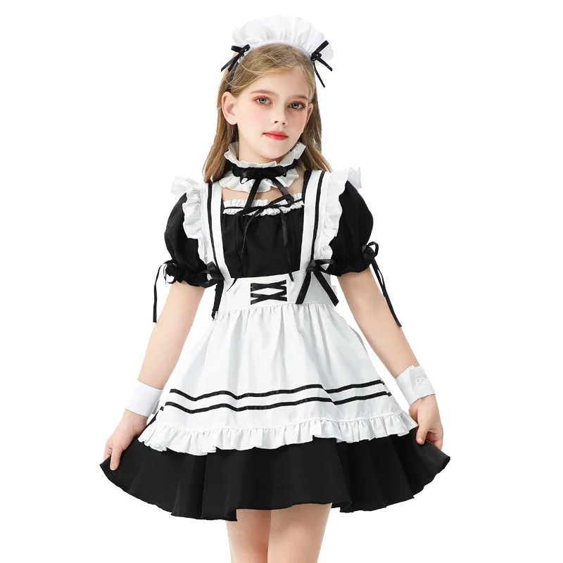 

2025 Cross-border Children's Clothing Maid Clothing Pastoral Farm Girls Party Dress Lolita Dress Children Lolita