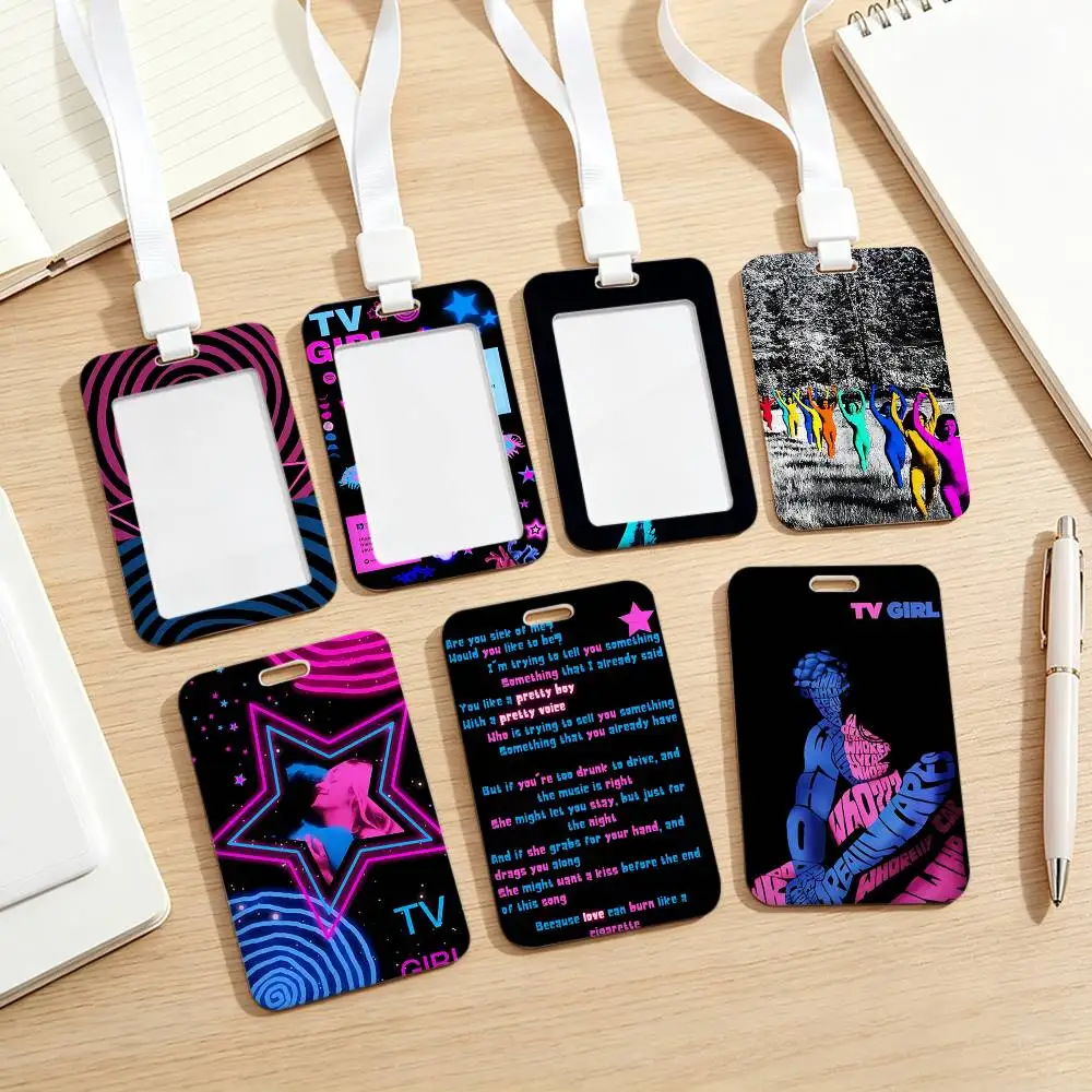Cool T-tv Girl NFC Contactless Sliding Card Sleeve For Student Cards, Bus Cards, ID Cards, And Work Permits