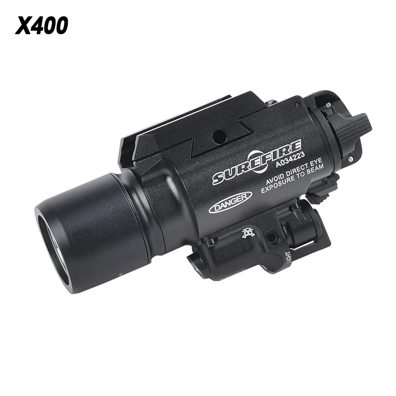 Tactical Surefir X400 X400U Red Green Dot Laser Indicator Hanging Flashlight For Airsoft Weapon Hunting Gun Pistol LED Light