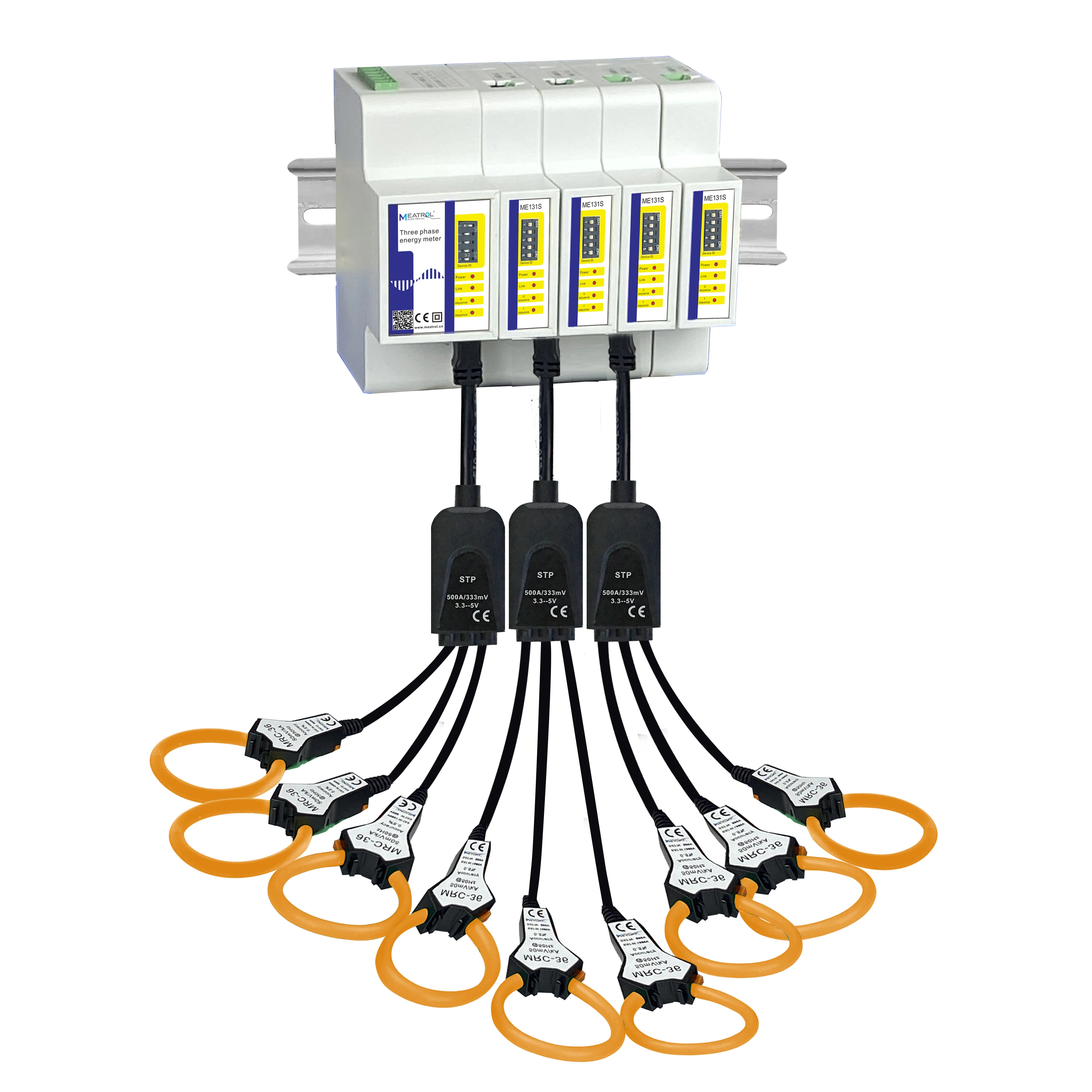 RJ12 Fast Easy Installation ME131 Smart Rogowski Coil Energy Meter Three Phase Multi-function Modbus Power Meter RS485