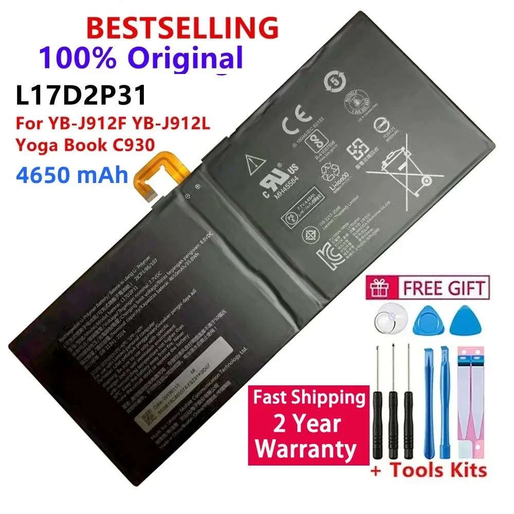 

Brand New Original L17D2P31 YB-J912F YB-J912L Yoga Book C930 Laptop Battery + Free Tools