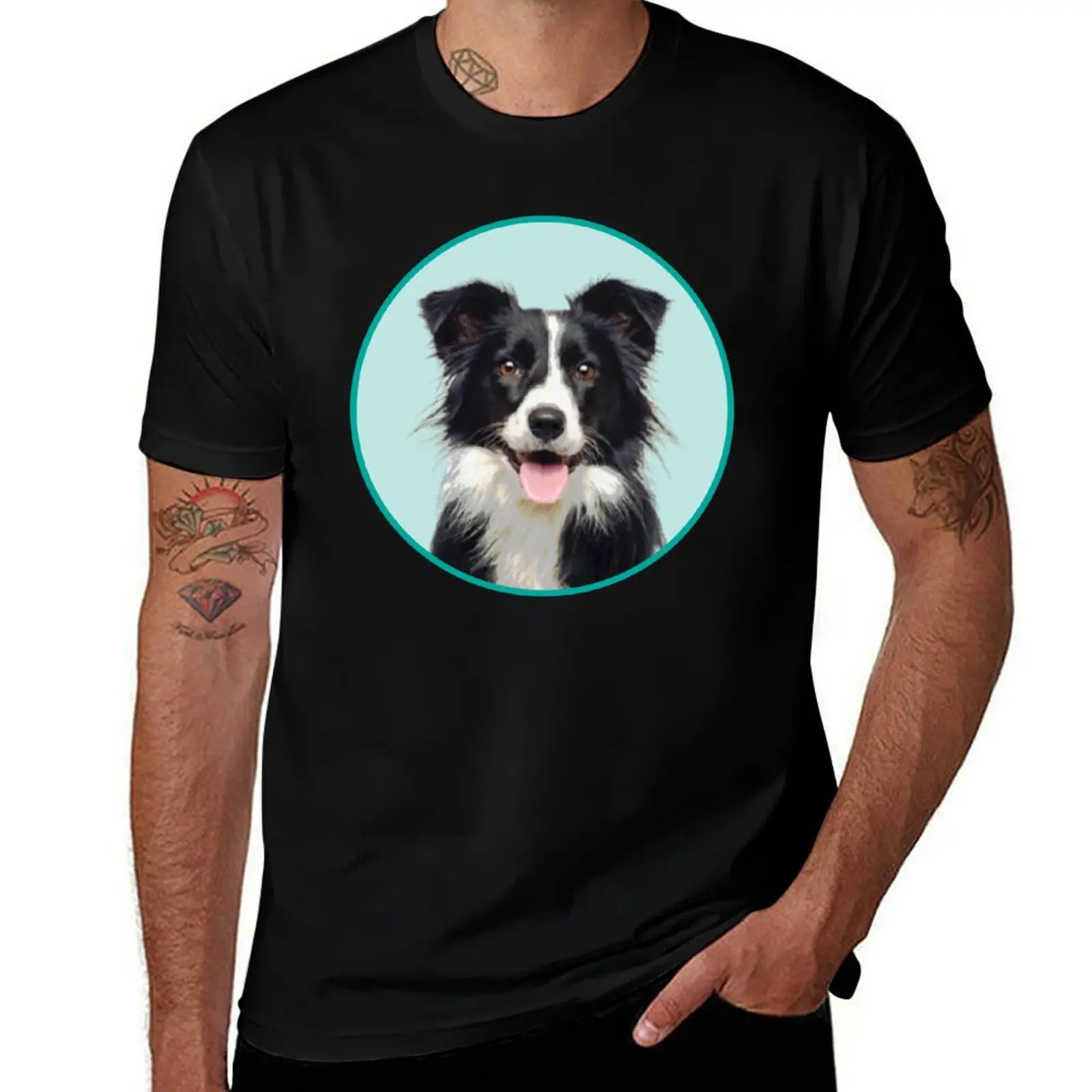 Cute Border Collie Dog Funny Border Collie Lovers T-Shirt man graphic t shirt man t shirts high quality luxury brand T-Shirt