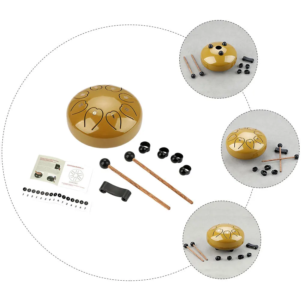 

1 set 1 Set Metal Tongue Percussion Instrument For Yoga Music Performance Ethereal Drum Kit Portable Hand Drum Beginners Musical
