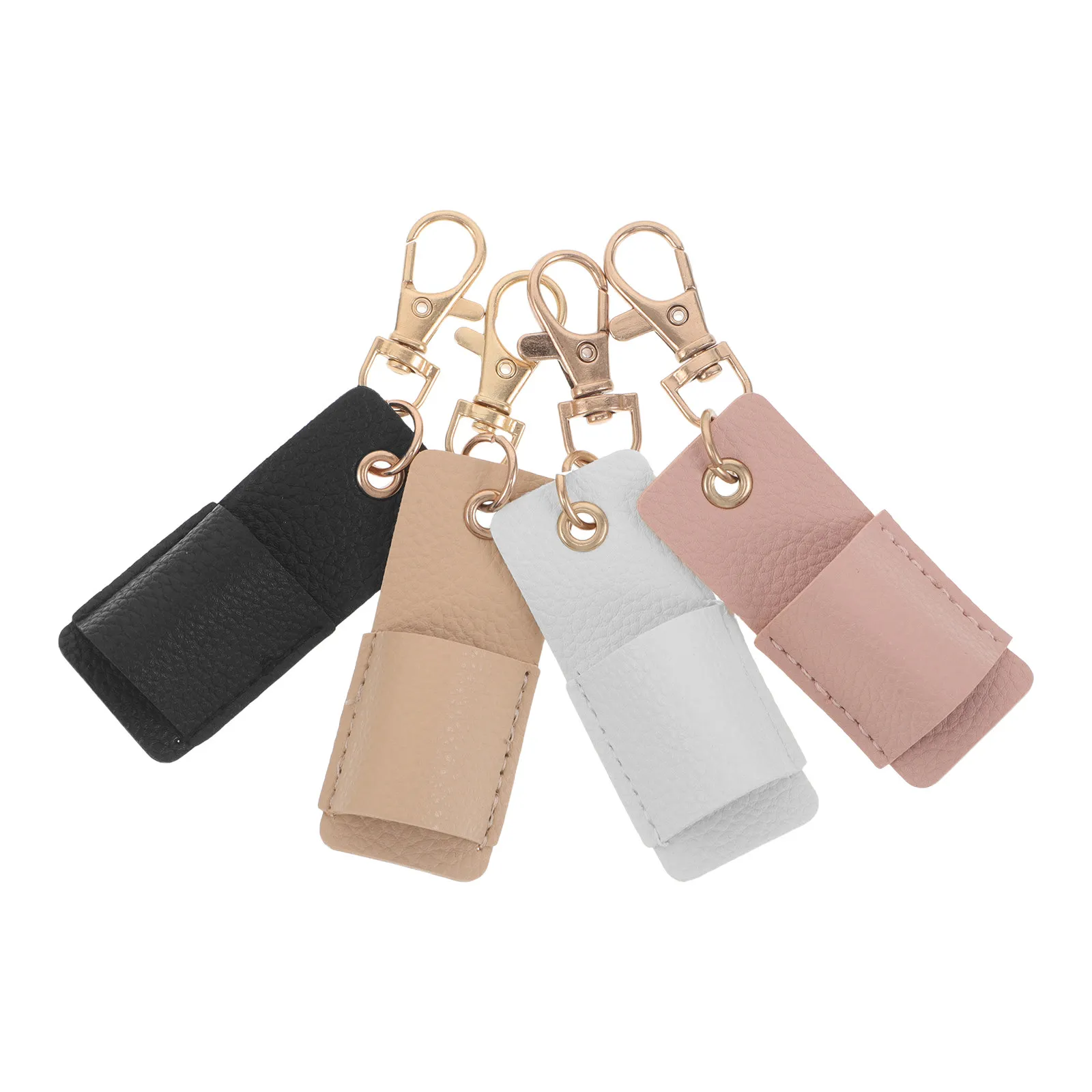 4Pcs Compact Pen Pouch Sleeve Holder with Clip Keyring Portable Pen Organizer for Fountain Pens Signature Pens Lanyard Badge