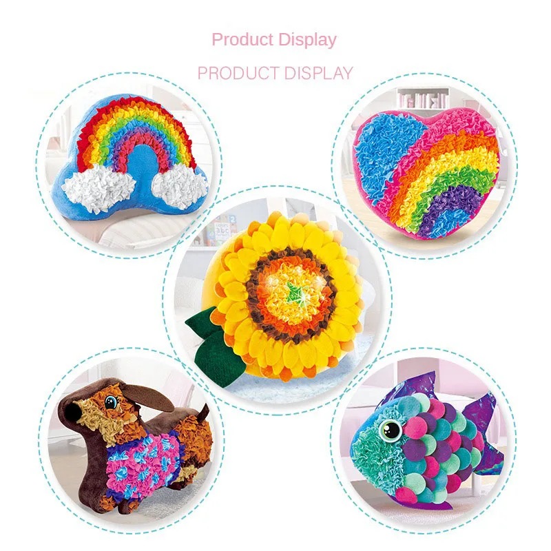 DIY Handmade Pillow Material Package Cute Doll Kawaii Plush Children Toys Puzzle Gifts Kids Craft Kits Creativity Puzzle Cushion