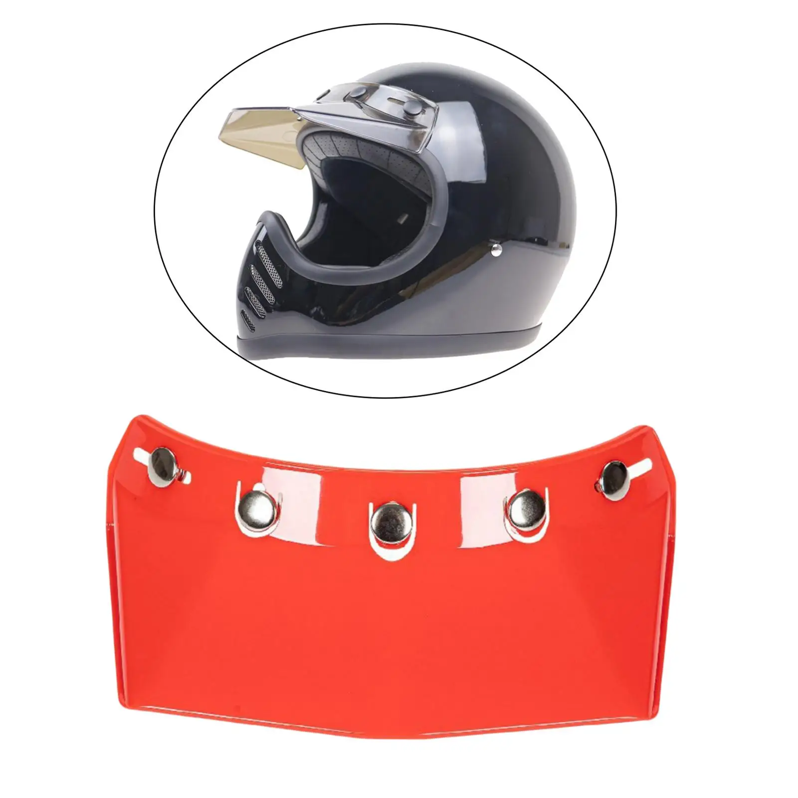 Motorcycle Helmet Visor Peak 5-Snap Open Face Spare Parts Replaces