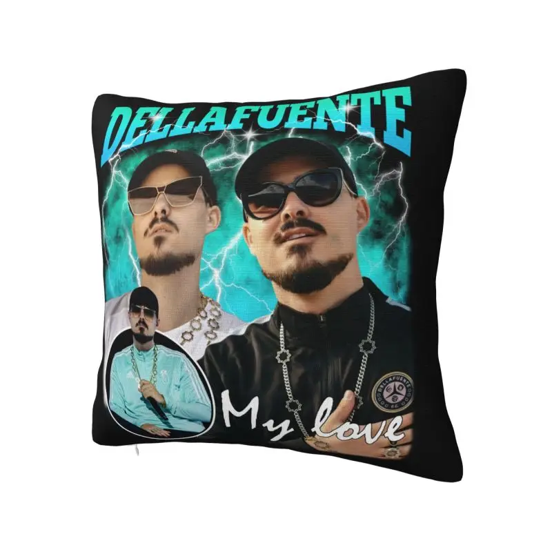 Vintage Rapper Dellafuente Bootleg Cushion Cover 45x45cm Soft Throw Pillow Case Sofa Chair Square Pillowcase Bedroom Decoration