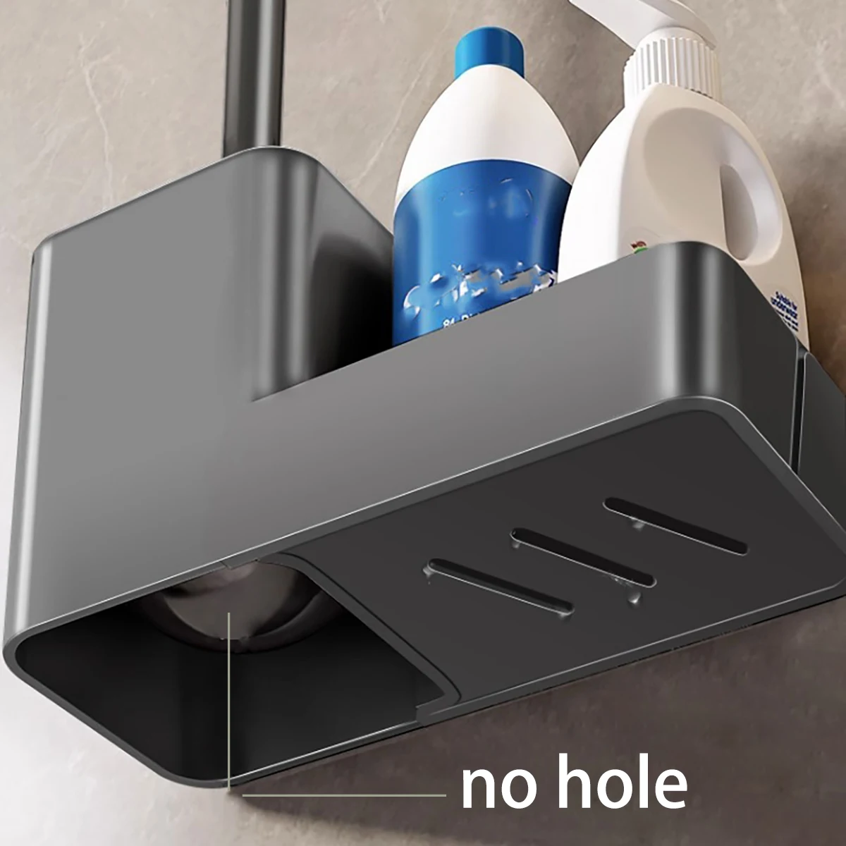 Bathroom Accessories Toilet Brush Holder Wall Mounted Bathroom Cleaning Brush Aluminium Toilet Brush for Cleaning Storage