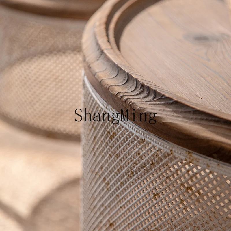 CL mesa pequeno apartamento sala de estar casa ferro forjado retro criativo ferrugem velho sofá borda poucas pequenas mesas redondas