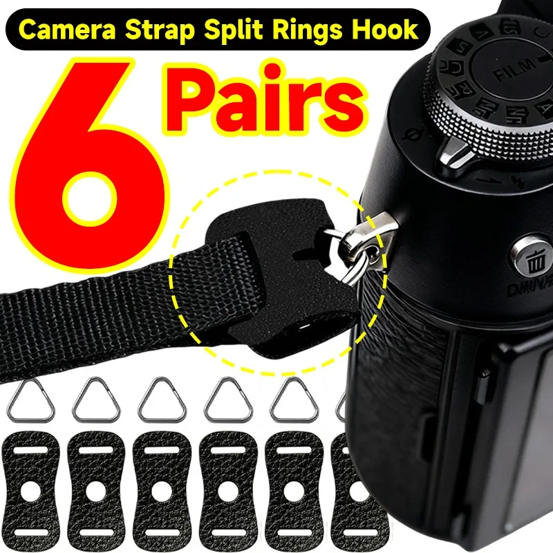 Camera Strap Split Rings Hook Adapter Leather Cover for Sony ZV-E10 A6700 A6600 A6500 Leather Pad Protector Covers for Fujifilm