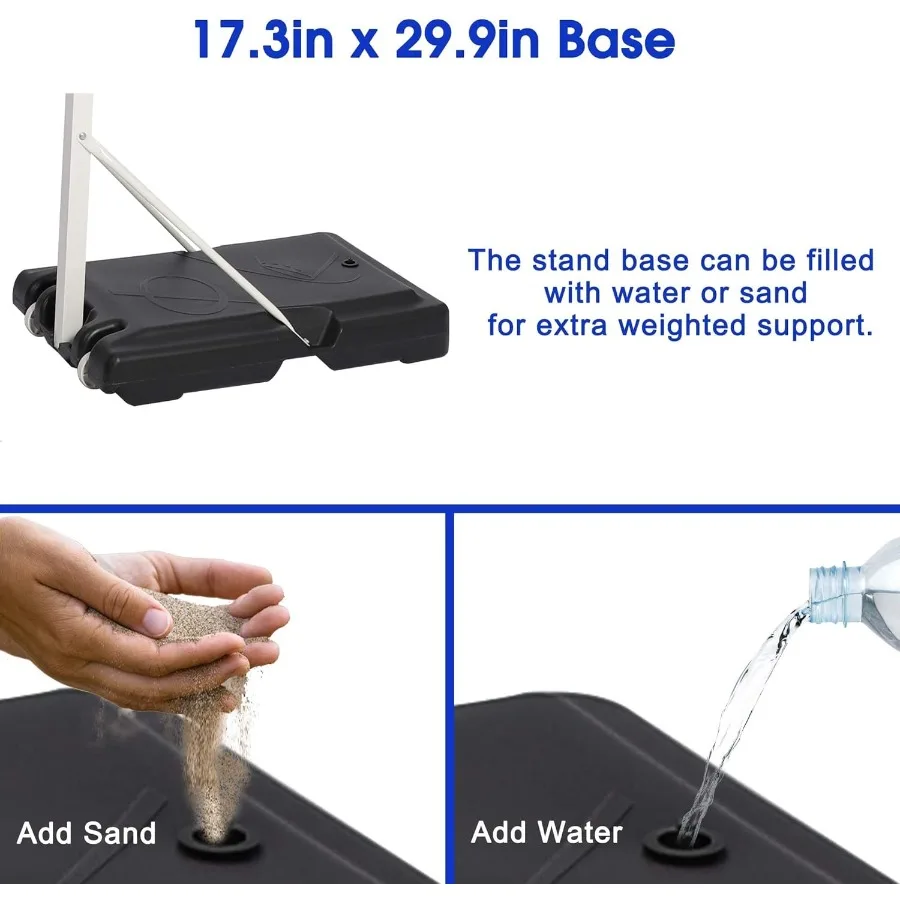 طوق كرة سلة محمول للعائلة - نظام أهداف كرة السلة الداخلي والخارجي ارتفاع قابل للتعديل من 5 أقدام إلى 6.8 قدم/6.8 قدم إلى 8. #4