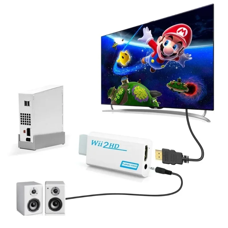 Wii To HDMI-Compatible Converter 1080P Full HD Adapter Connector 3.5mm Video Audio for PC HDTV Monitor Wii2 HDMI-Compatible