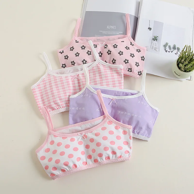 Girls' Underwear Development Stage Girls' Middle School Big Children's Bra Strap Korean Edition Pure Cotton Children's Clothing