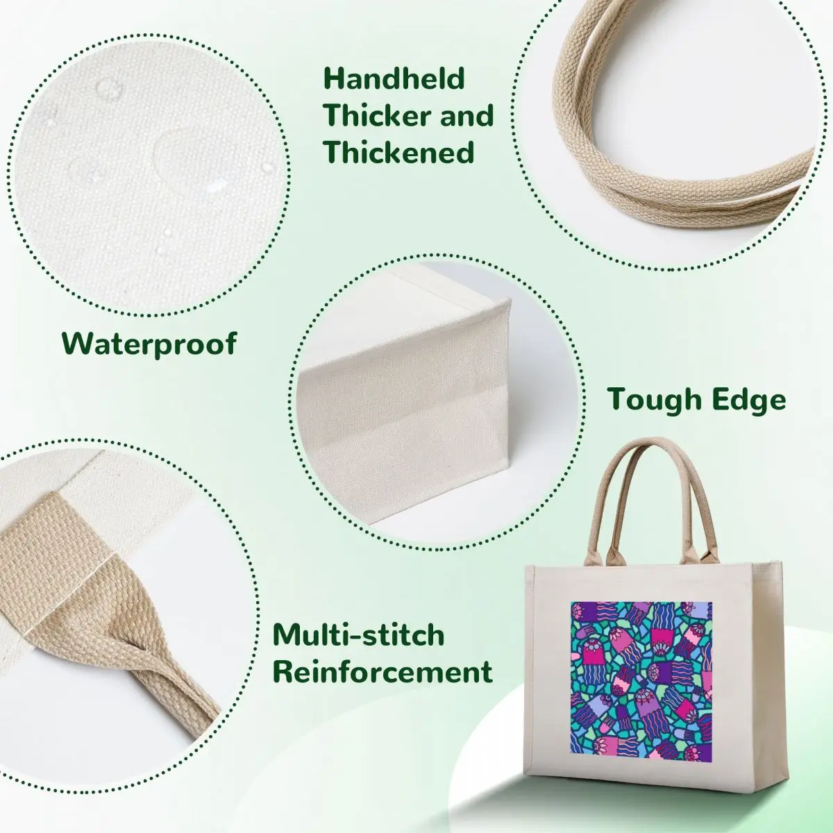 Mosaic Jellyfish || Ocean || Nature Tote Bag tote bag tote bags men eco bag folding