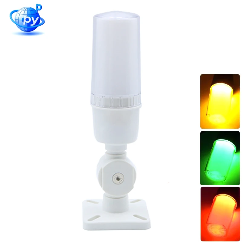 Three Color LED Warning Light with Buzzer Alarm, Foldable Machine Tool Signal Light for Industrial Equipment 12V 24V 220V