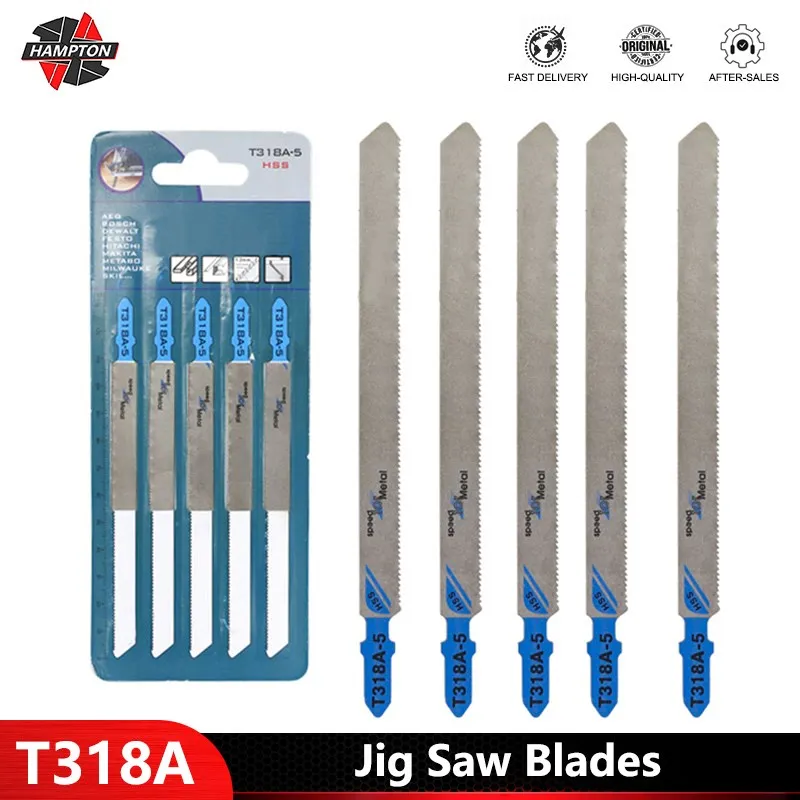 

HCS/HSS Jig Saw Blades T318A 5/10pcs T-Shank for Wood Cutting Tools Reciprocating Saw Blades