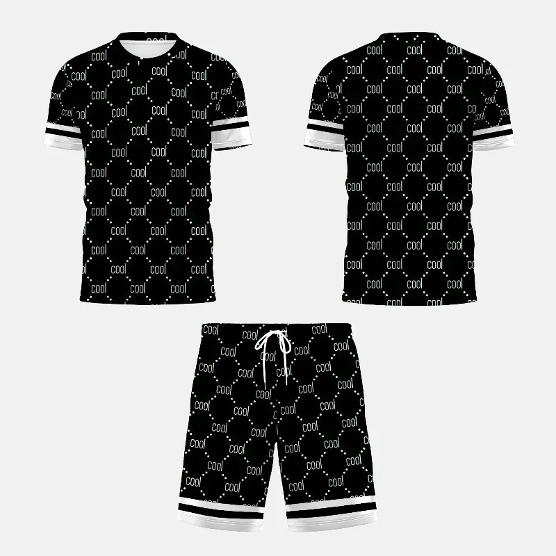 2025 Summer New Men's 3D Printed Casual Fashion Lightweight Breathable Outdoor Short Sleeved Shorts Set