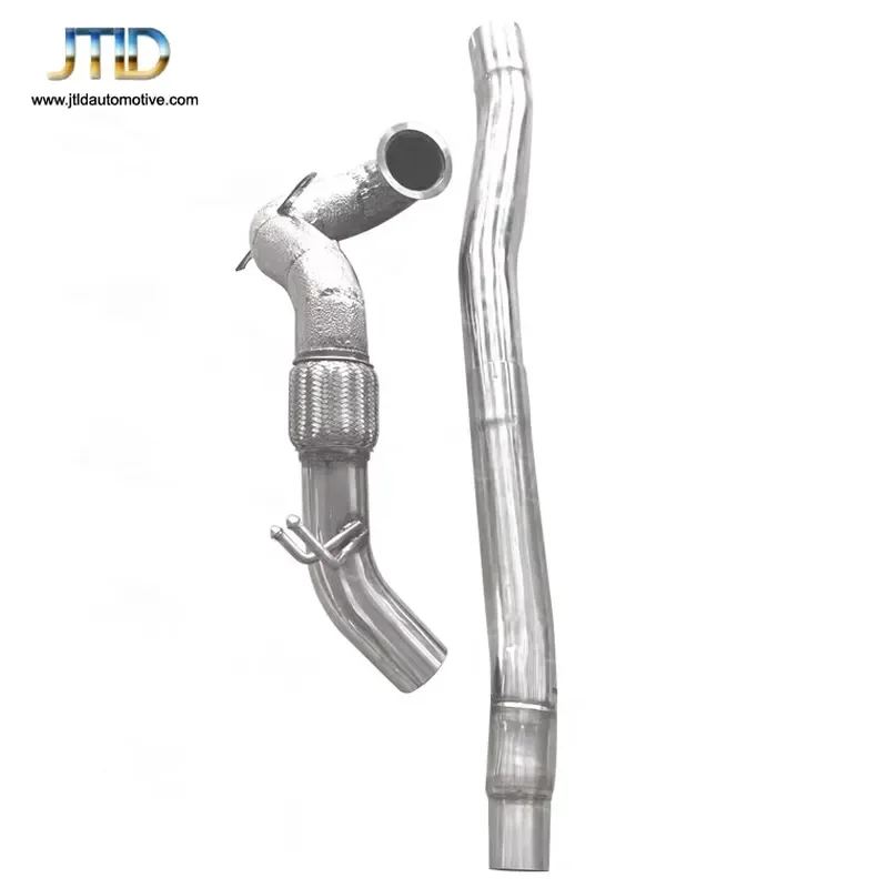 JTLD High Flow Customized Polished Stainless Steel 1.5mm Catless Exhaust Downpipe for Audi S3 2.0T