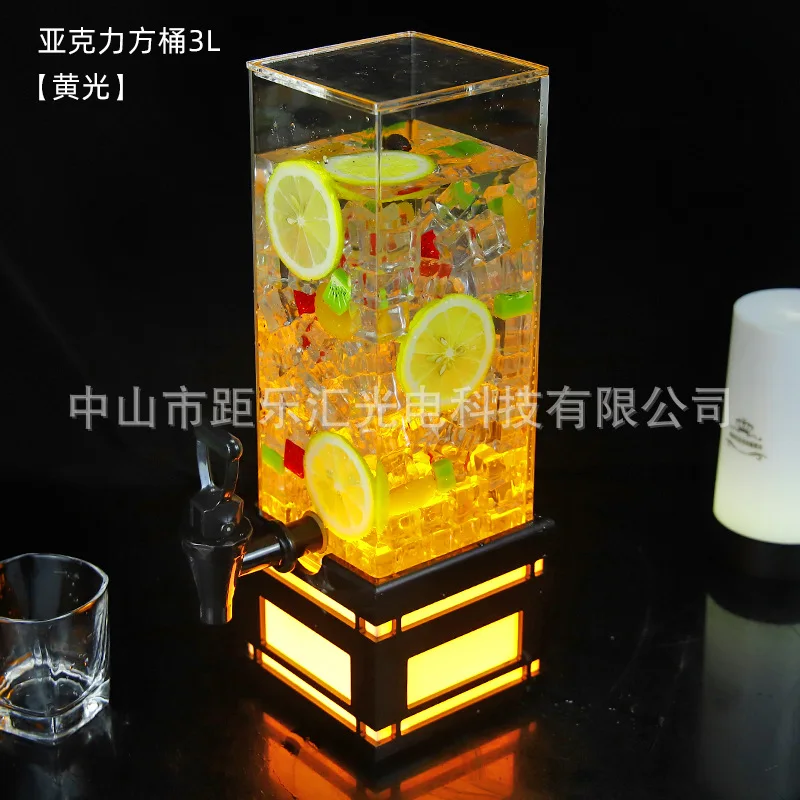

Wine cannon bar special beer barrel with faucet clear bar juice pot Coke bucket Internet celebrity draft beer container luminous