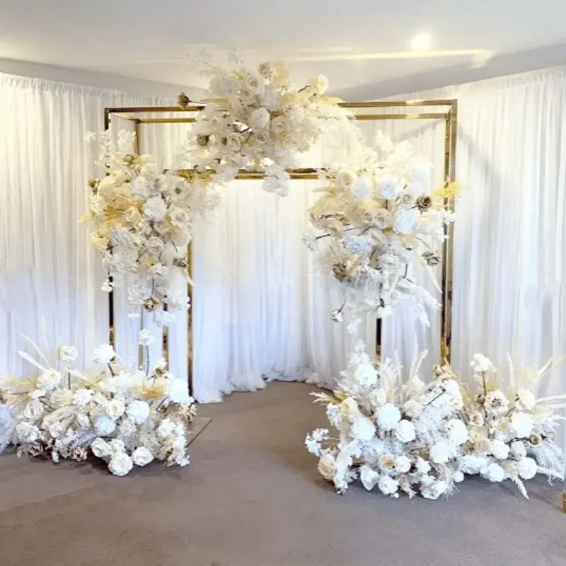 2PCS Big Flower Arch Metal Stand Wedding Backdrops Props Decoration Welcome Door Frame Birthday Party Balloon Lace Display Rack