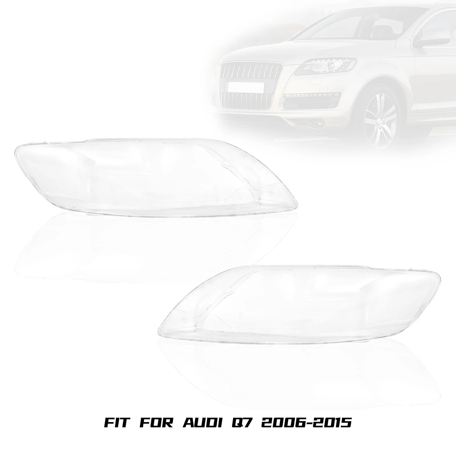 1 Paar Scheinwerferlinsenabdeckung passend für Audi Q7 2006-2015 Frontscheinwerfergehäuse Lampenschirm Ersatzteile Transparent 4L0941029