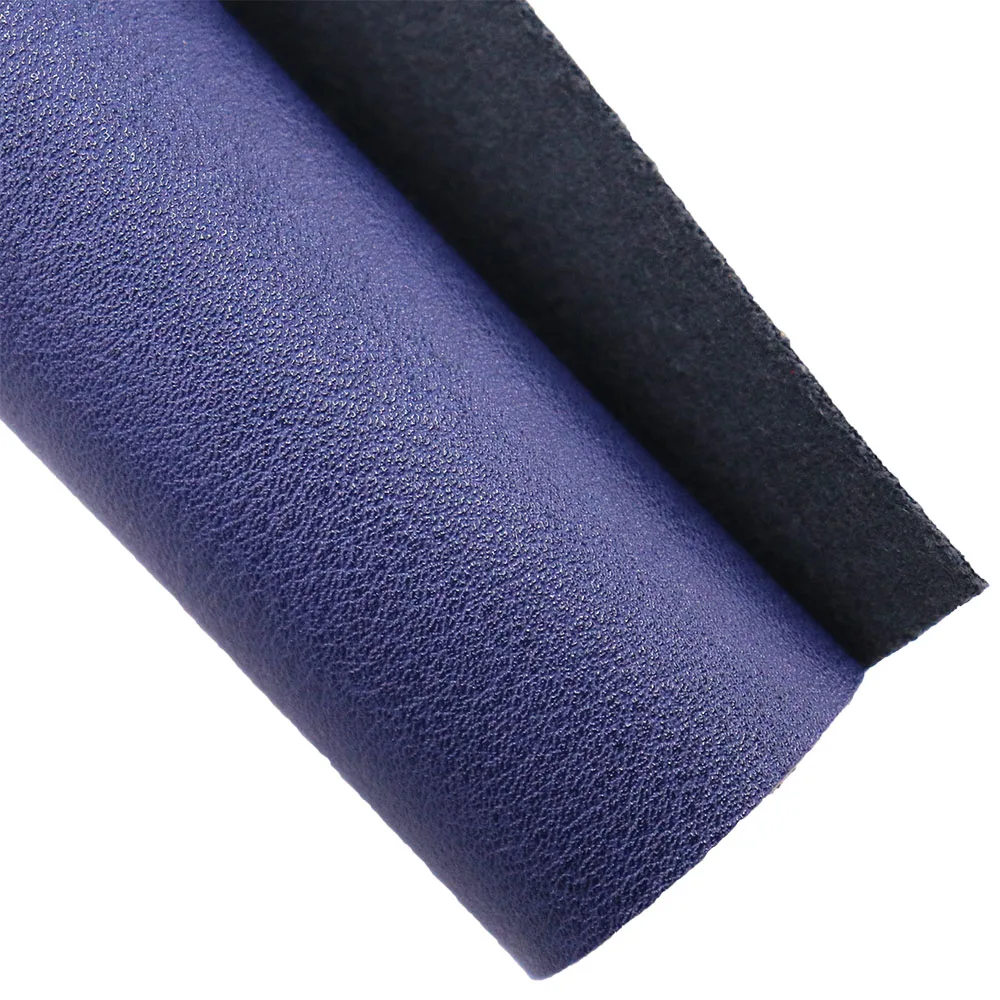 30x134cm Roll Navy Blue Smooth Embossed Faux Synthetic Artificia Litchi Lychee Leather Fabric For Bows Handbags Decoration HM004