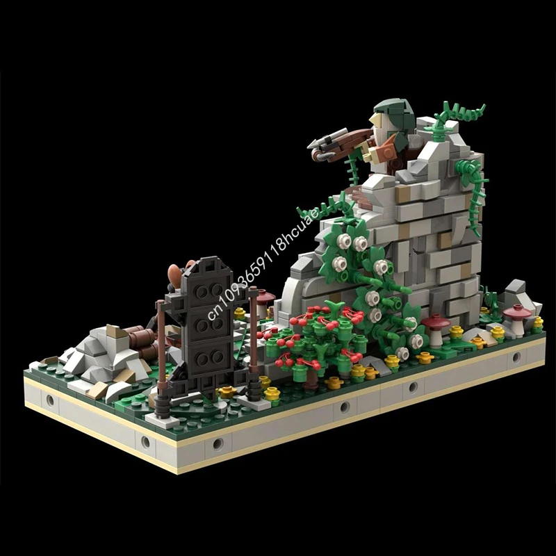 1129 Uds. MOC cazador enano su campamento el castillo ruino modelo Juguetes de bloques de construcción Modular montar DIY niños manualidades regalos de navidad