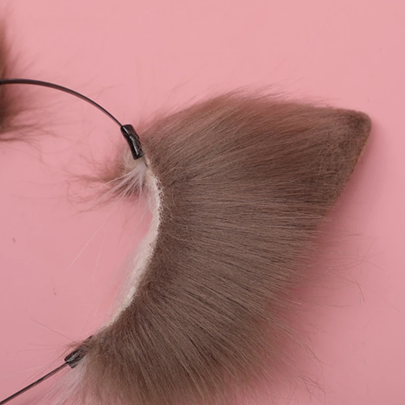 Cerchietto per capelli in peluche con orecchie cane per ragazze, accessori fatti a mano per cosplay