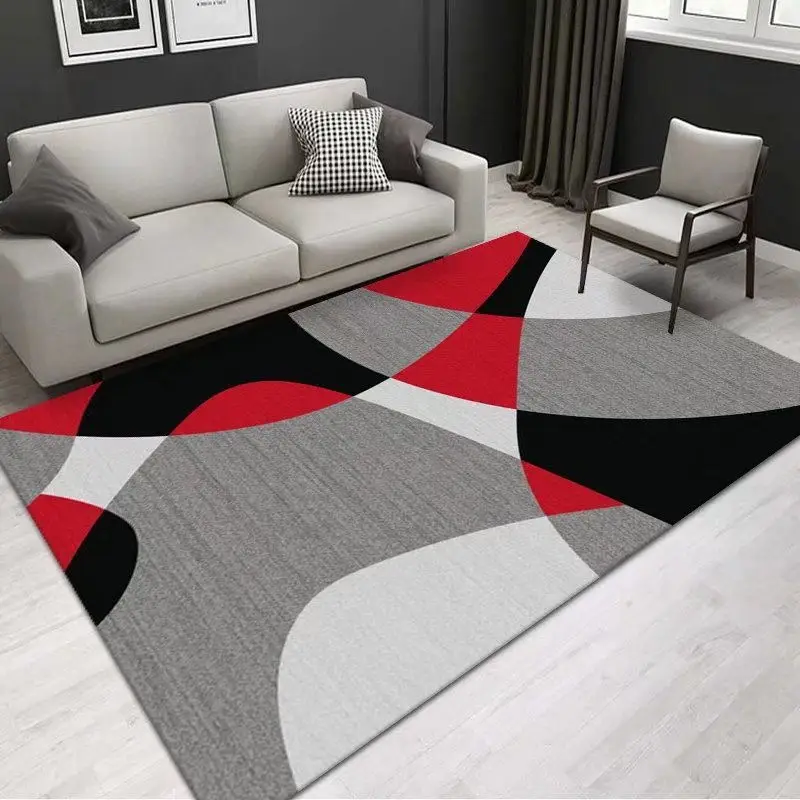 Nordic Geometric Living Room Carpets Fashion Large Rugs for Bedroom Decor Soft Fluffy Floor Mat Washable Anti-slip Carpet Tapete