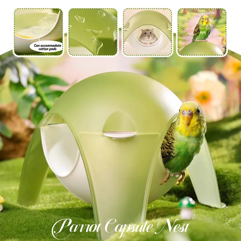 

1PC Parrot Capsule Nest Hamster Rest Sleeping House Nest Playing Toys Small Animals Golden Bear Hedgehog Rat Mouse New